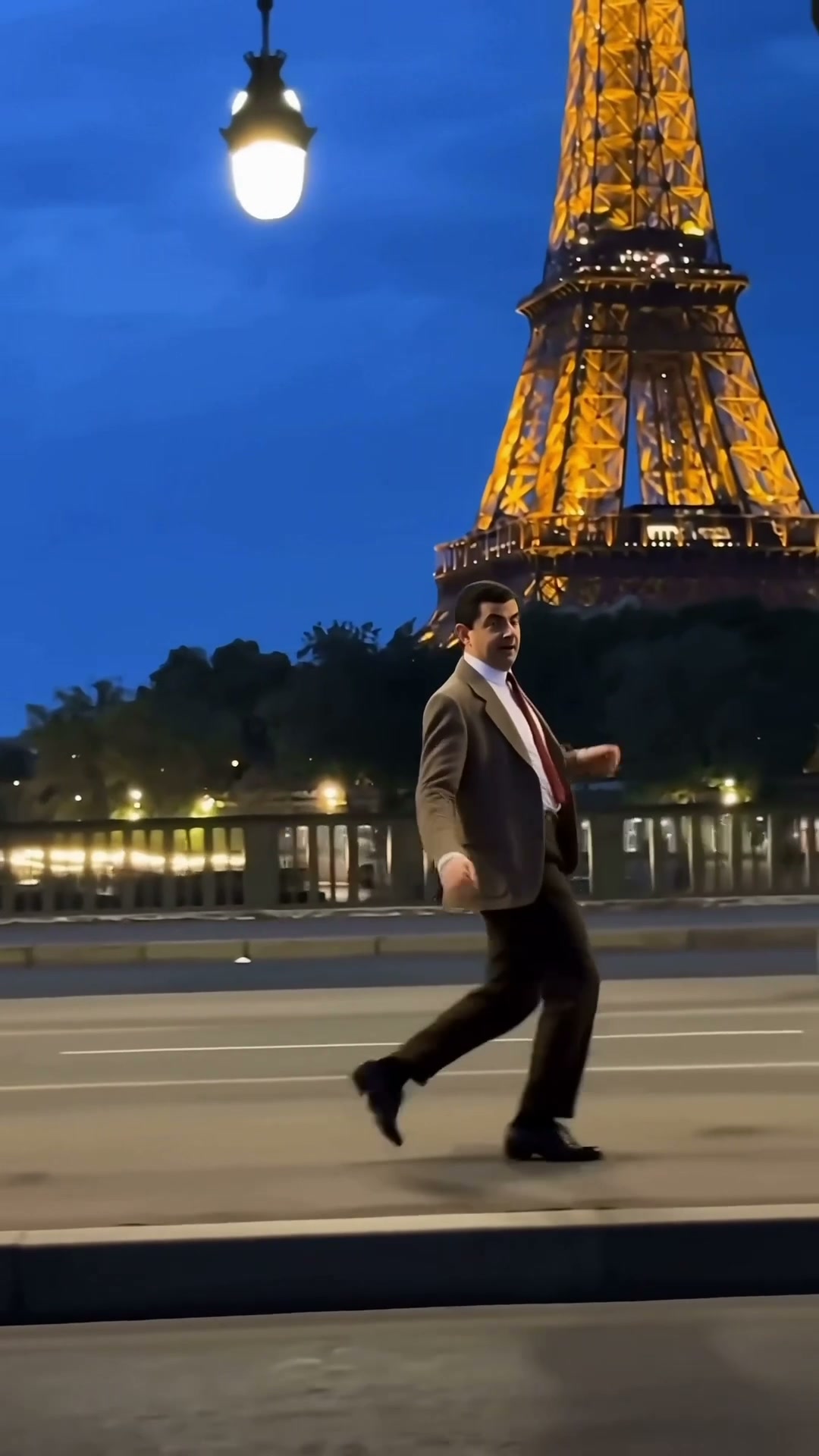 Mr. Bean Dances by the Eiffel Tower
